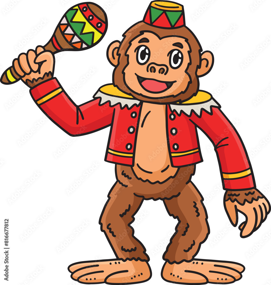 Circus Monkey With Maracas Cartoon Colored Clipart Circus Monkey With Maracas Cartoon Colored Clipart
