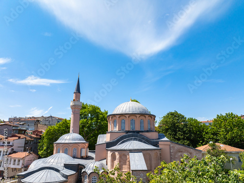 Renovated Kariye Mosque (Kariye Cami) and Museum Drone Photo, Edirnekapı Fatih, Istanbul Turkiye (Turkey) photo