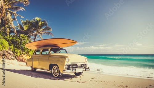 Summer Road Trip: Classic Car Beach Escapade © Rizwan Akbar