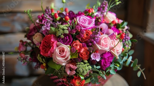 lovely bouquet in a box shaped like a heart