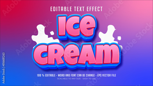 ice cream editable text effect