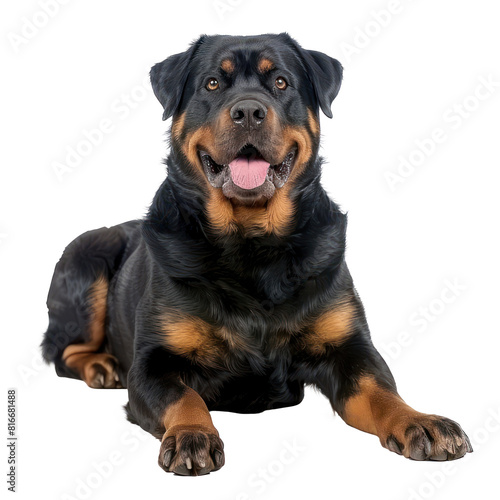 Rottweilers full body isolate on transparency background PNG