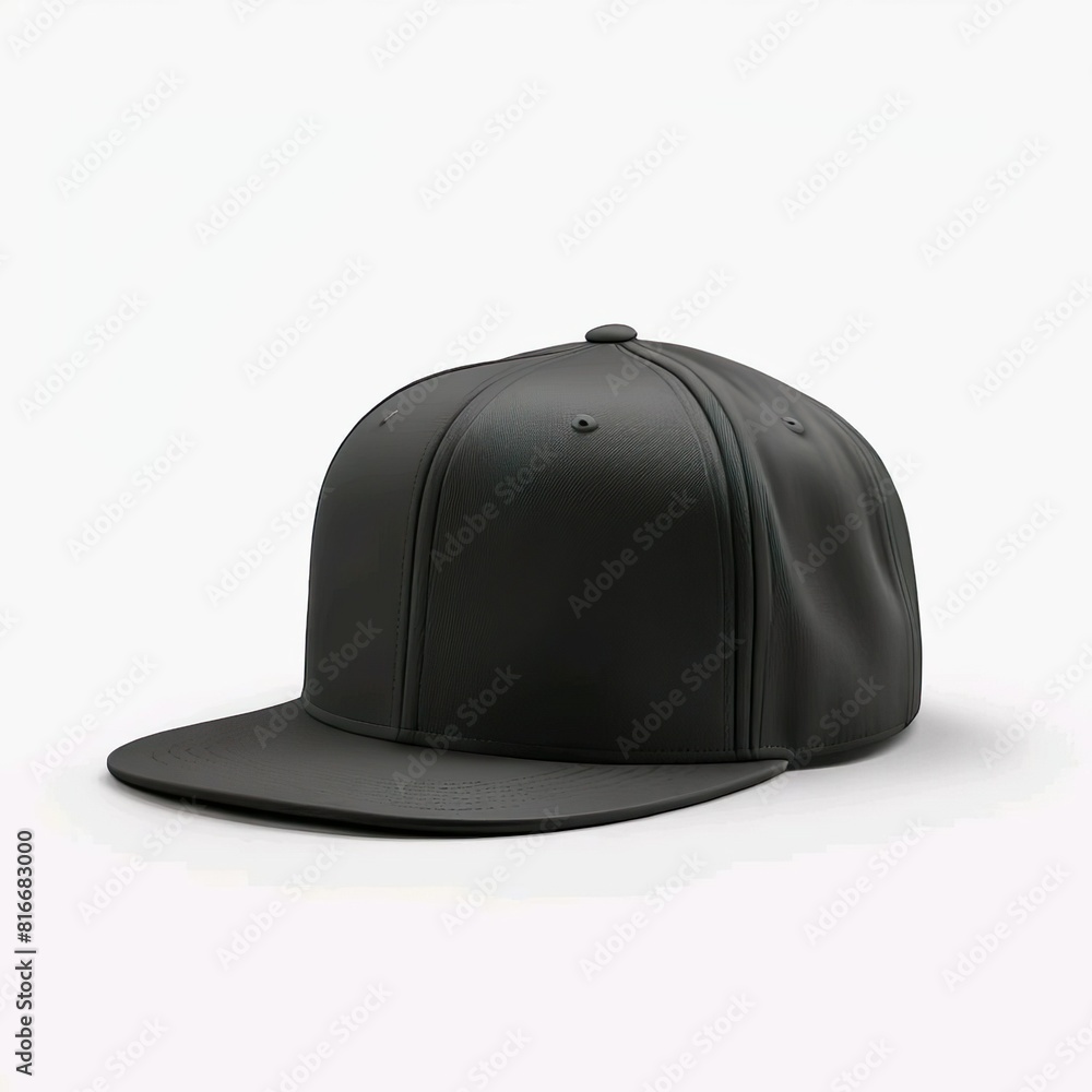 black baseball cap. snapback hat. front view. isolated on white background. for mockups and branding identity black baseball cap. snapback hat. front view. isolated on white background. for mockups and branding identity