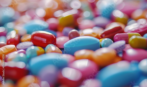 colorful pills and capsules, Generative AI