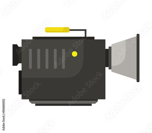 an icon representing an object like a film camera with a yellow light on top