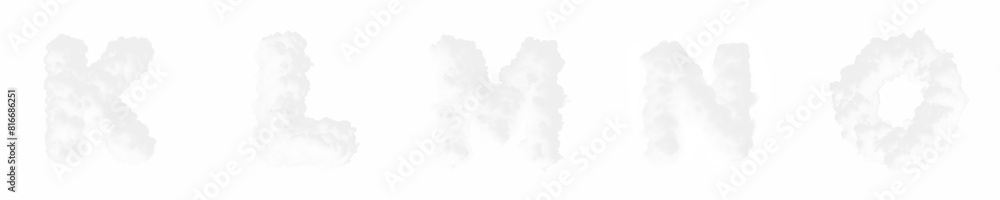 K L M N O - Transparent background PNG Set of transparent letters from the alphabet made of white smoke, fog, clouds, smog. Unique cutout collection. K L M N O - Transparent background PNG Set of transparent letters from the alphabet made of white smoke, fog, clouds, smog. Unique cutout collection.