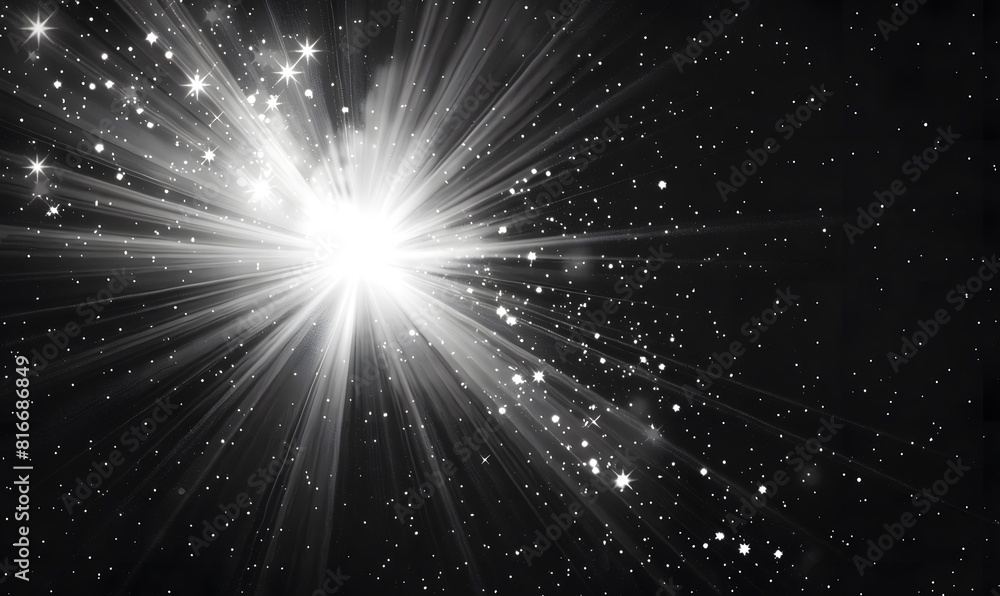 Obraz premium hundreds of rays on a black background, Generative AI