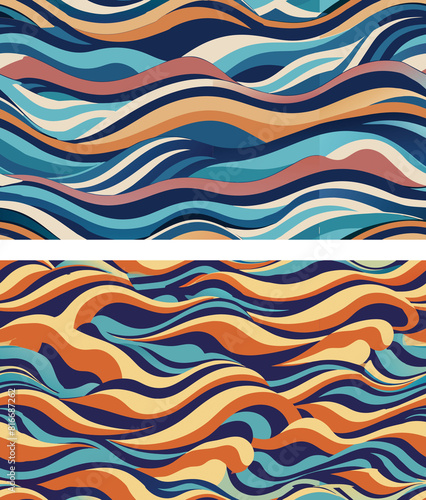 set of wave pattern background © Tri Endah Wanito