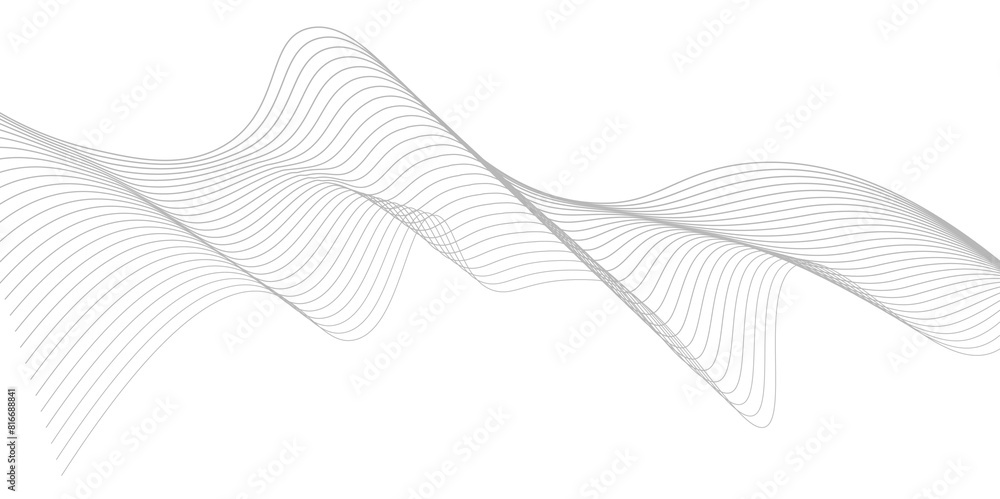 Abstract grey smooth element swoosh wave, Frequency sound wave lines, twisted curve lines and technology background Abstract grey smooth element swoosh wave, Frequency sound wave lines, twisted curve lines and technology background