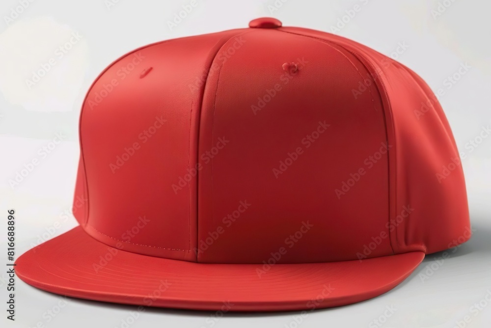 red baseball cap. snapback hat. front view. isolated on white background. for mockups and branding identity red baseball cap. snapback hat. front view. isolated on white background. for mockups and branding identity