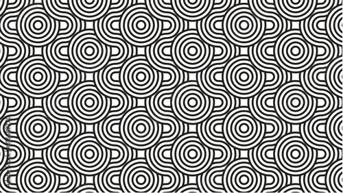 Abstract vertical complex lines with stacked circle and line pattern