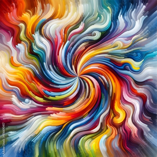 Vibrant Vertex abstract colorful shapes swirling and converging in a radiant display