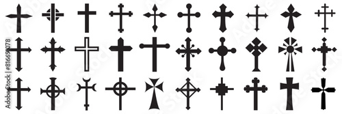 Christian cross elements set. vector