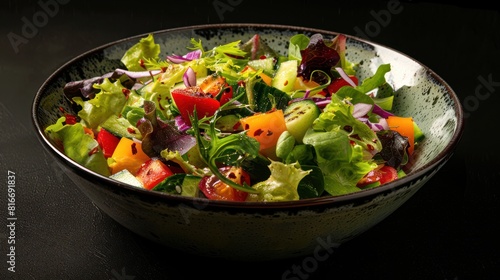 A delicious, fresh salad in a bowl.