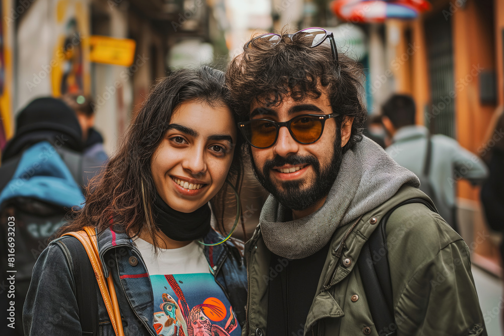 Young beautiful couple in Barcelona Young beautiful couple in Barcelona