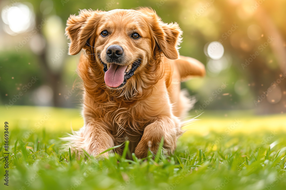 Golden Retriever Catching Ball Outdoors Golden Retriever Catching Ball Outdoors