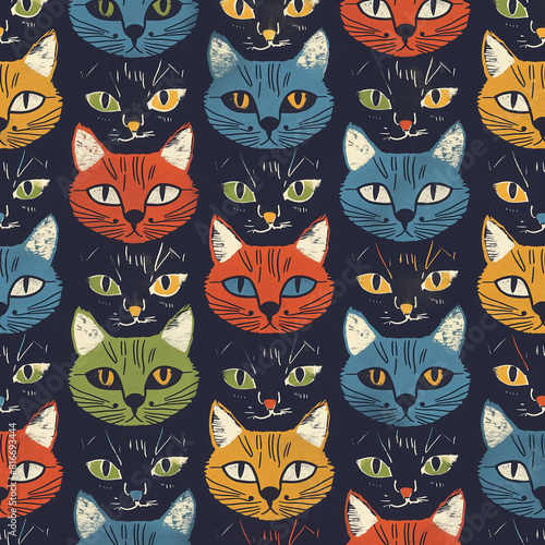 seamless pattern with cats