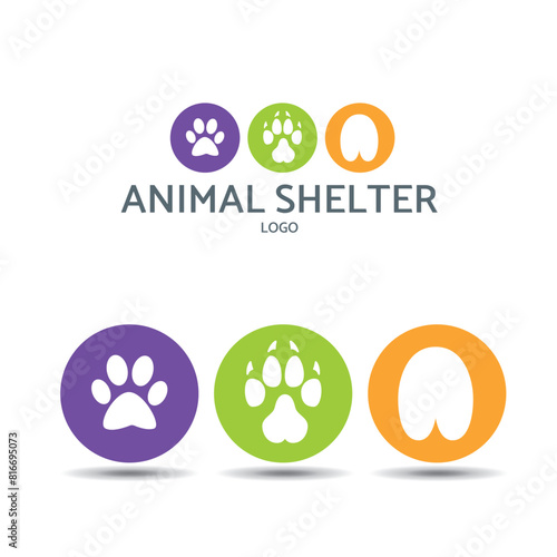 veterinary logo. cat, dog, horse frame. template for example a company logo help animals pet. stylish design graphics vector illustration. 