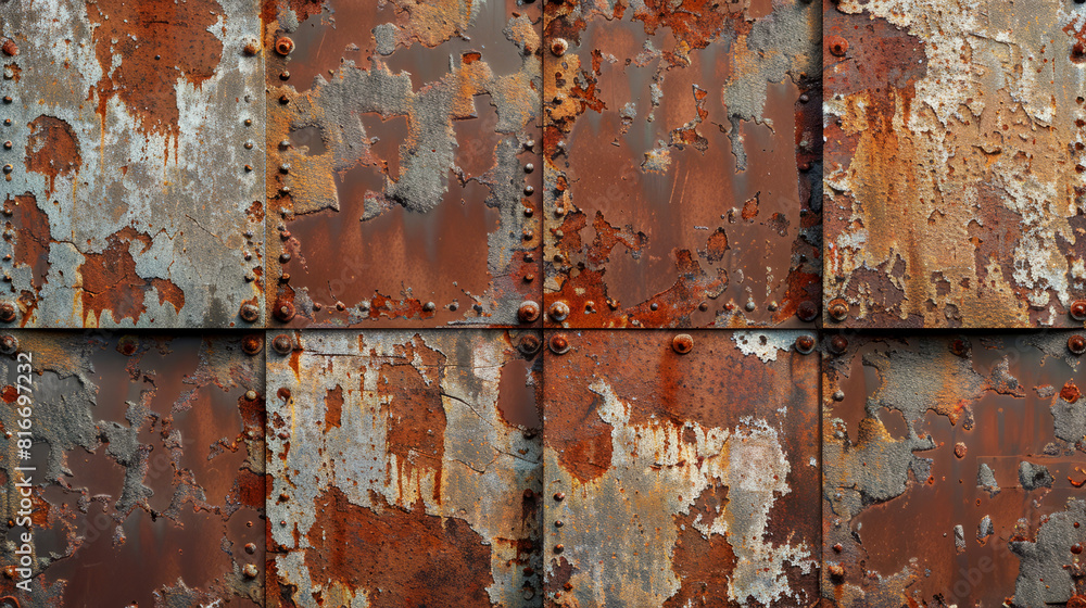 Rust on the metal surface Rust on the metal surface
