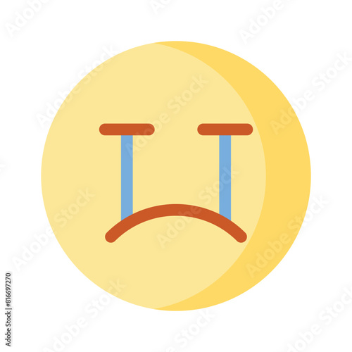 Get this amazing crying emoji vector design, customizable vector