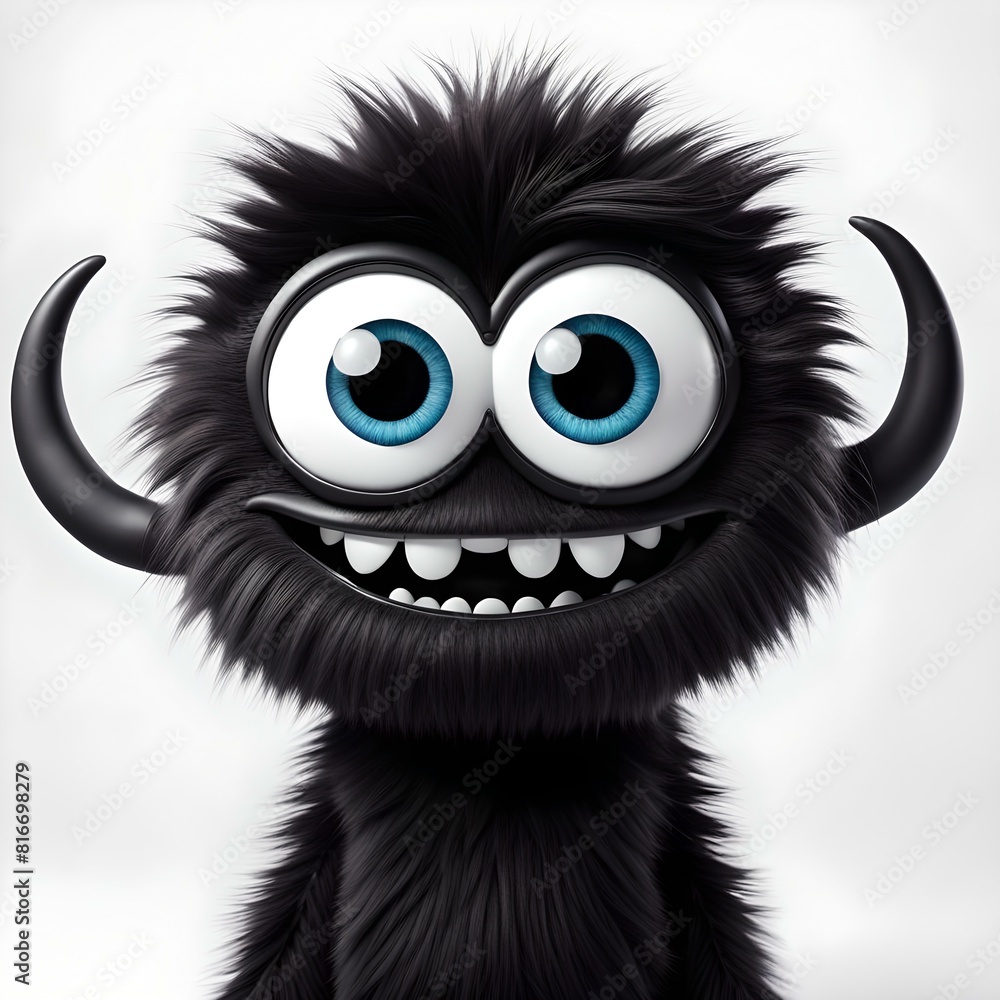 Fototapeta premium Cute friendly monster created with Generative AI technology.
