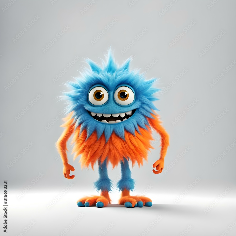 Fototapeta premium Cute friendly monster created with Generative AI technology.