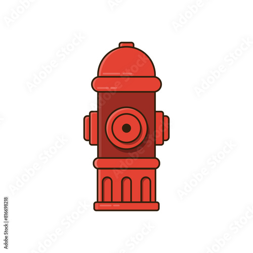 Illustration fire hydrant vector graphic cute cartoon style isolated white background.