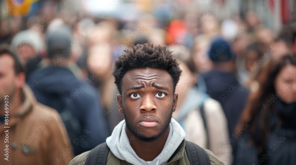 A Young Man Amidst the Crowd A Young Man Amidst the Crowd