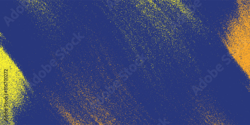 abstract grunge background with paint brush and halftone effect, template design banner with blue and yellow gradient colors of ukrainian flag