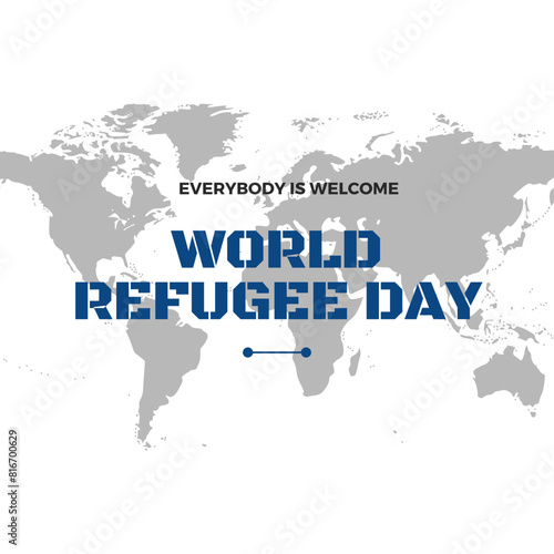 Refugees. World Refugee Day. People are being evacuated from the war zone. Women  children  old people go with their things. Vector image.World Refugee day concept Vector Illustration. World refugee d