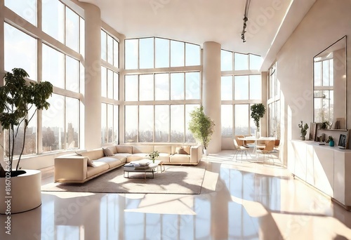 Light-filled living space with generous windows and modern décor, Large, bright living room featuring floor-to-ceiling windows, Spacious living room with expansive windows and natural light.