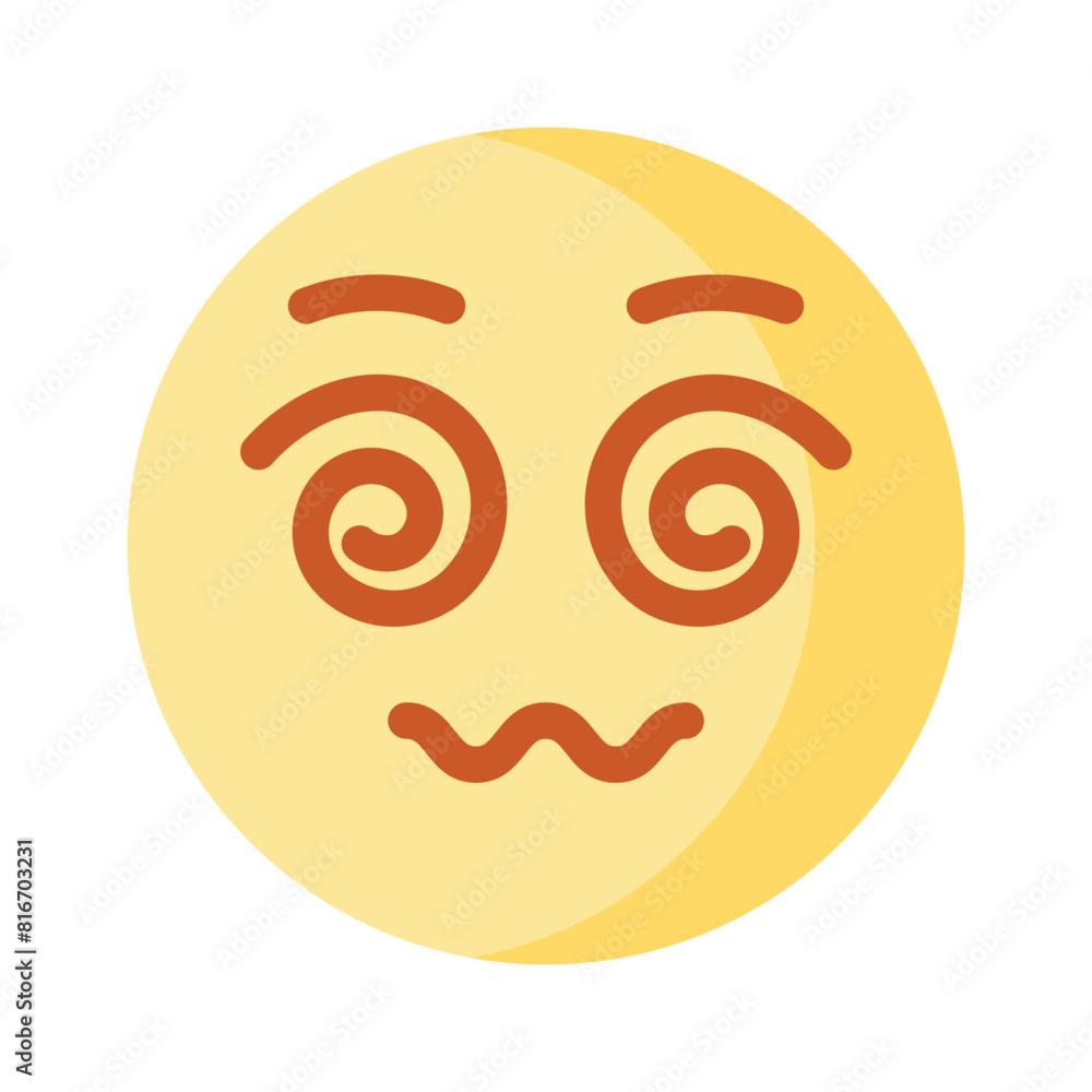 Dizzy emoji icon, dizziness expression vector design Dizzy emoji icon, dizziness expression vector design