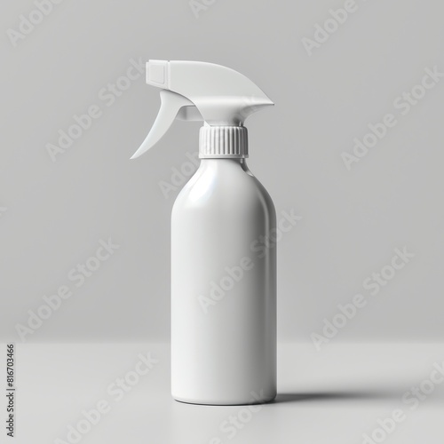 A clean white cosmetic spray bottle mockup, perfect for product branding and label design presentations. Ideal for beauty, skincare, or hygiene products with a modern, minimalistic look.