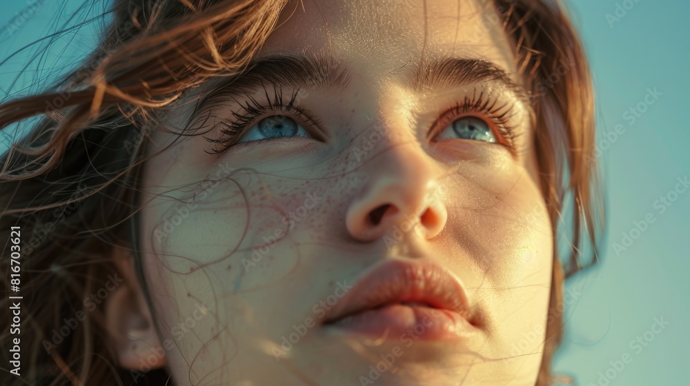 Close up image of a person with long hair, suitable for beauty and fashion concepts Close up image of a person with long hair, suitable for beauty and fashion concepts