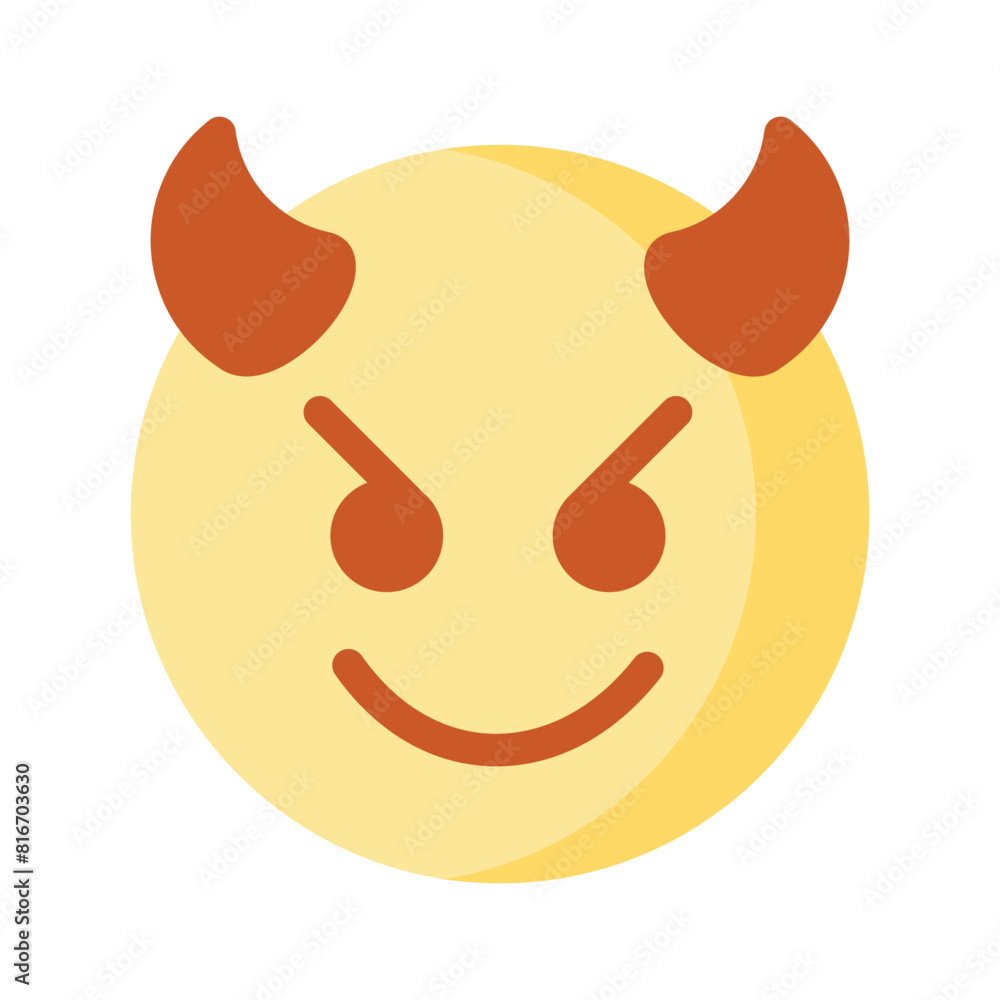 Scary devil with horns, customizable emoji icon in trendy style Scary devil with horns, customizable emoji icon in trendy style