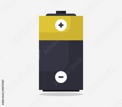 Digital illustration of a vector battery icon on a white background