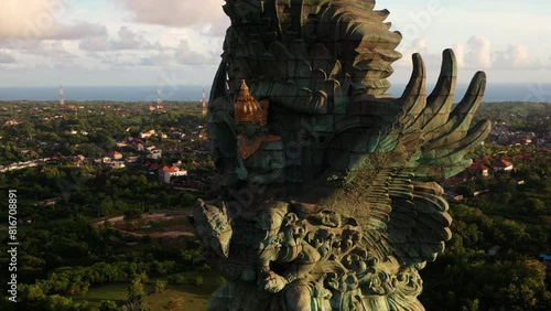 Drone footage of Patung Garuda Wisnu Kencana statue in Garuda Wisnu Kencana Cultural Park, Indonesia photo
