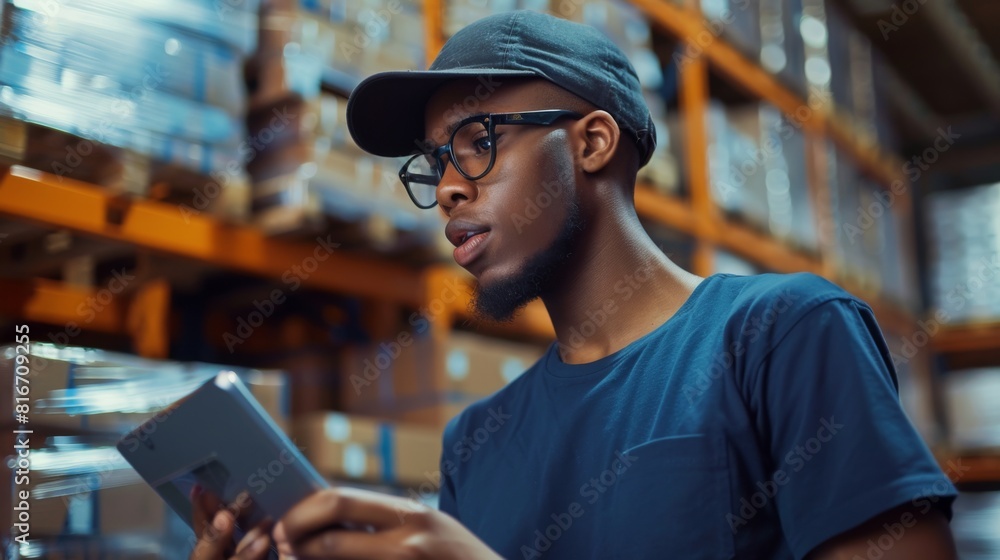 A Warehouse Employee Checking Inventory A Warehouse Employee Checking Inventory