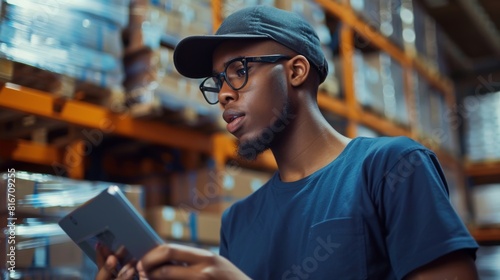 A Warehouse Employee Checking Inventory