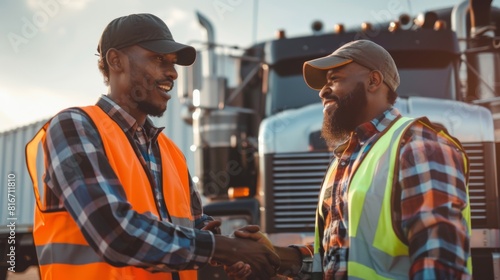 Truck Drivers Shaking Hands photo