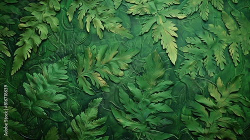 Fern background in vibrant green leatherleaf
