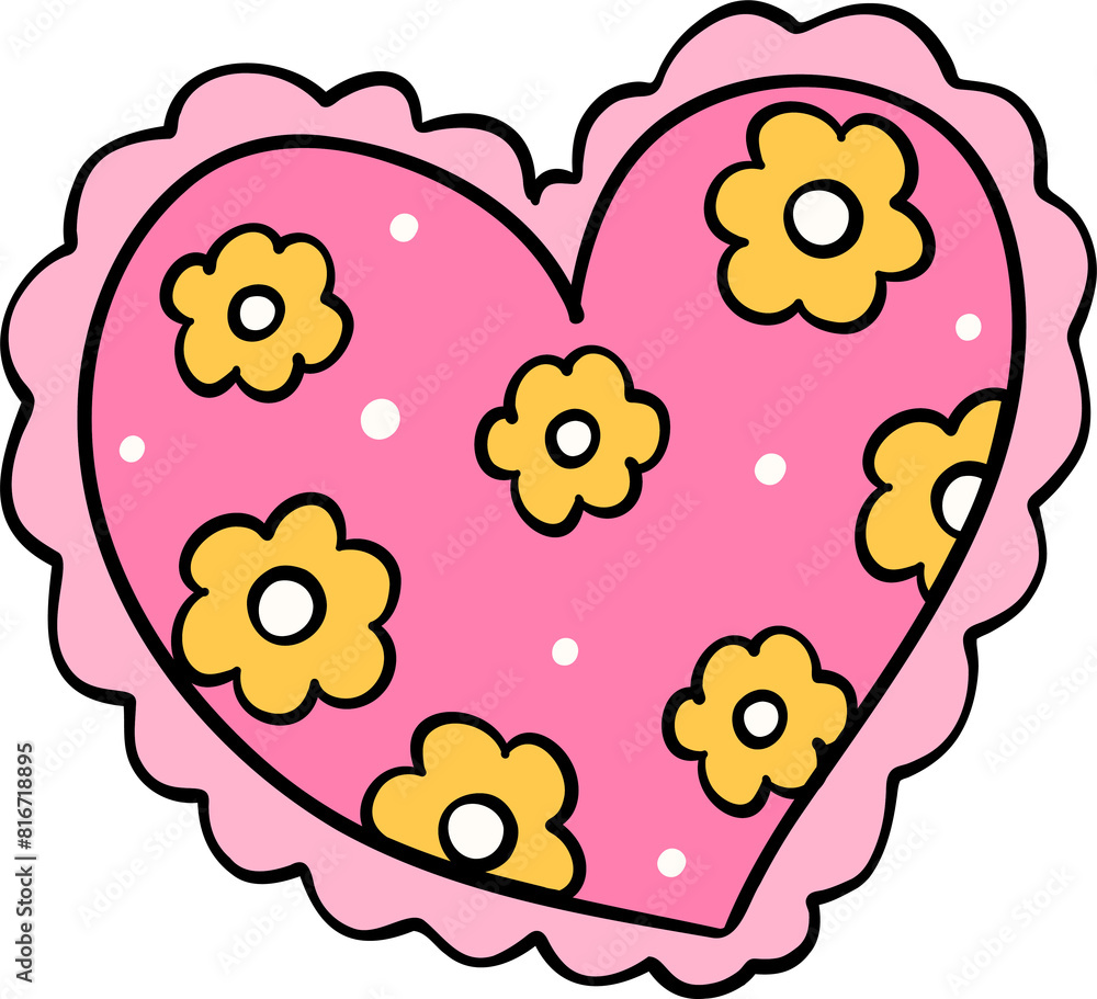 Retro flower power heart Retro flower power heart