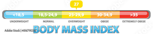 Color-coded BMI scale with weight categories