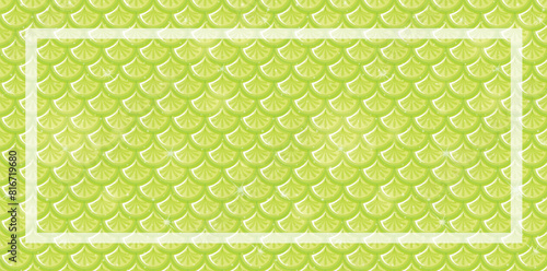 Bright green scales pattern with decorative border