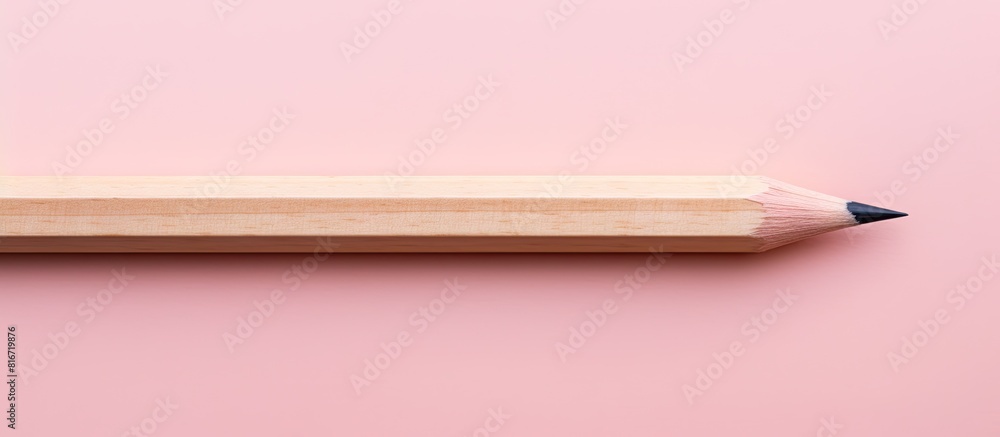A wooden pencil on a pink background provides a visually appealing copy space image A wooden pencil on a pink background provides a visually appealing copy space image