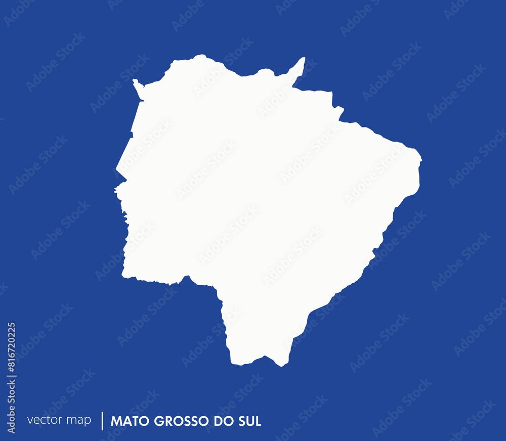 Mato Grosso do Sul state map. Federative unit of Brazil. Vector map for any needs. Mato Grosso do Sul state map. Federative unit of Brazil. Vector map for any needs.