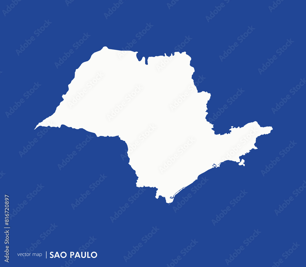 São Paulo state map. Federative unit of Brazil. Vector map for any needs.	