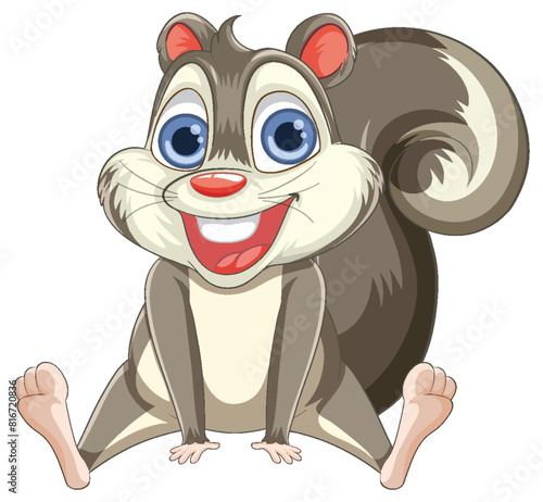 Vector illustration of a happy, sitting squirrel