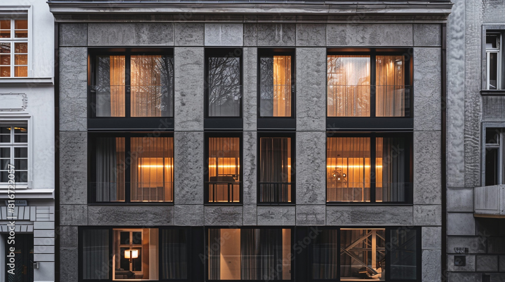 architectual building facade with windows architectual building facade with windows