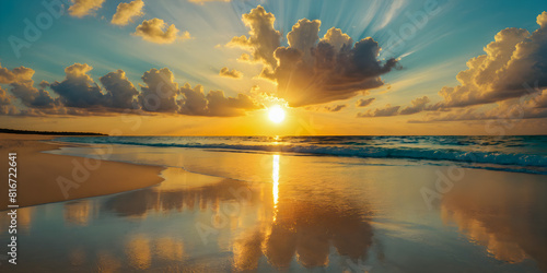 Gold sunset on a sea © Herbert